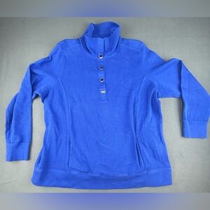Lauren Ralph Lauren Blue Women's 2X Button Sweater Pockets